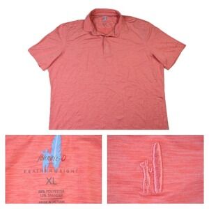 Johnnie-O Featherweight Polo Shirt Mens XL Coral Pink Heathered Performance Golf